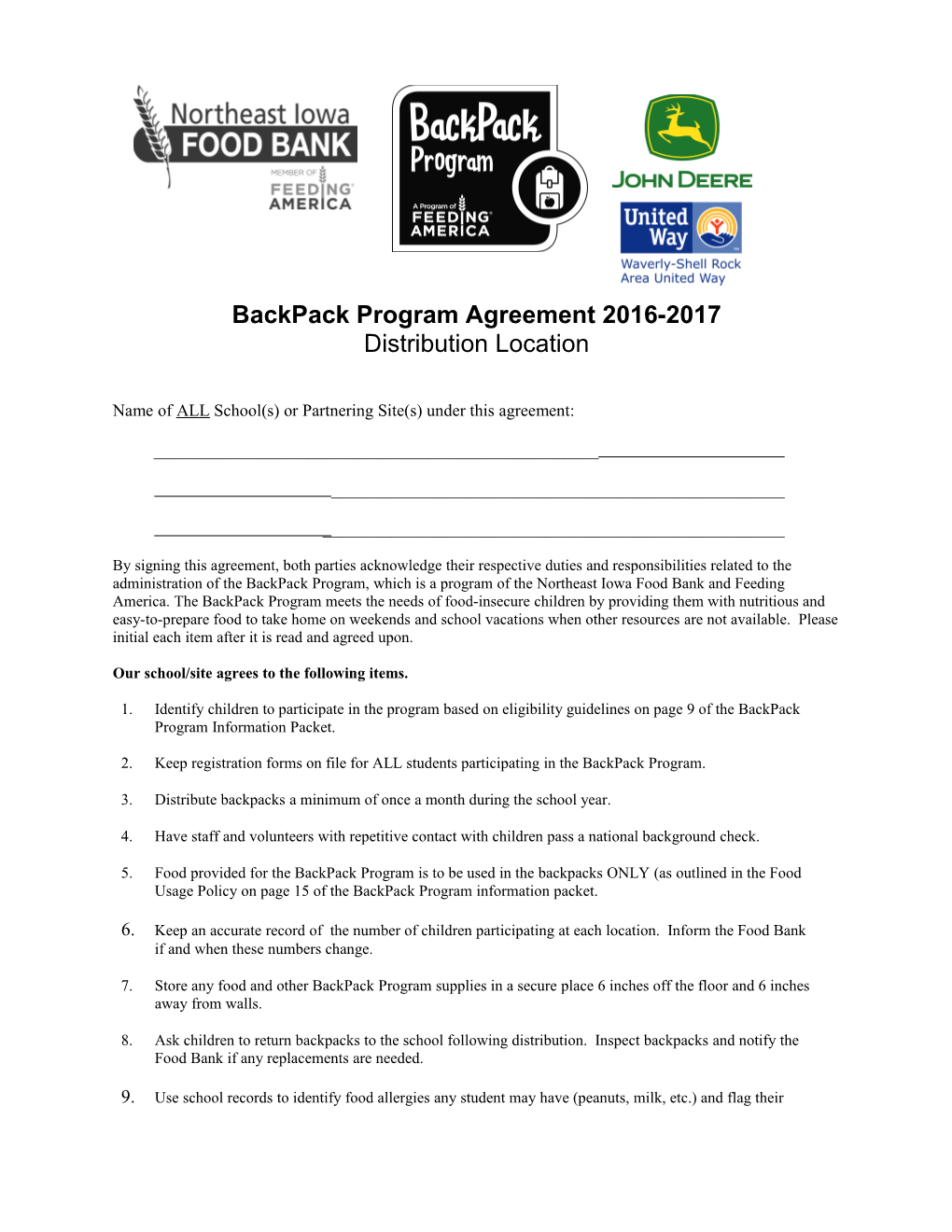 Operation Family Pack Agreement