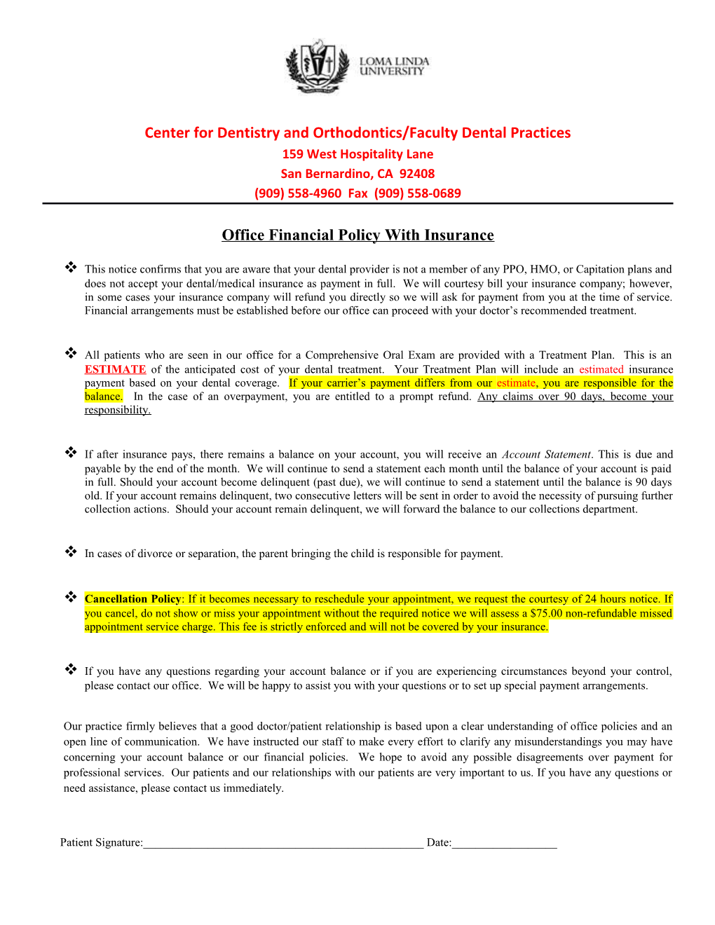 Center for Dentistry and Orthodontics/Faculty Dental Practices