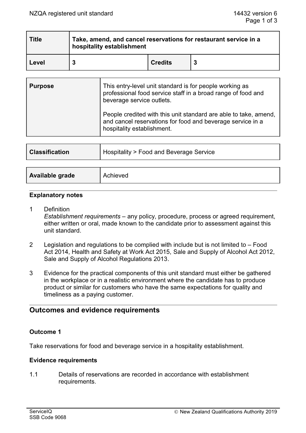 14432 Take, Amend, and Cancel Reservations for Restaurant Service in a Hospitality Establishment