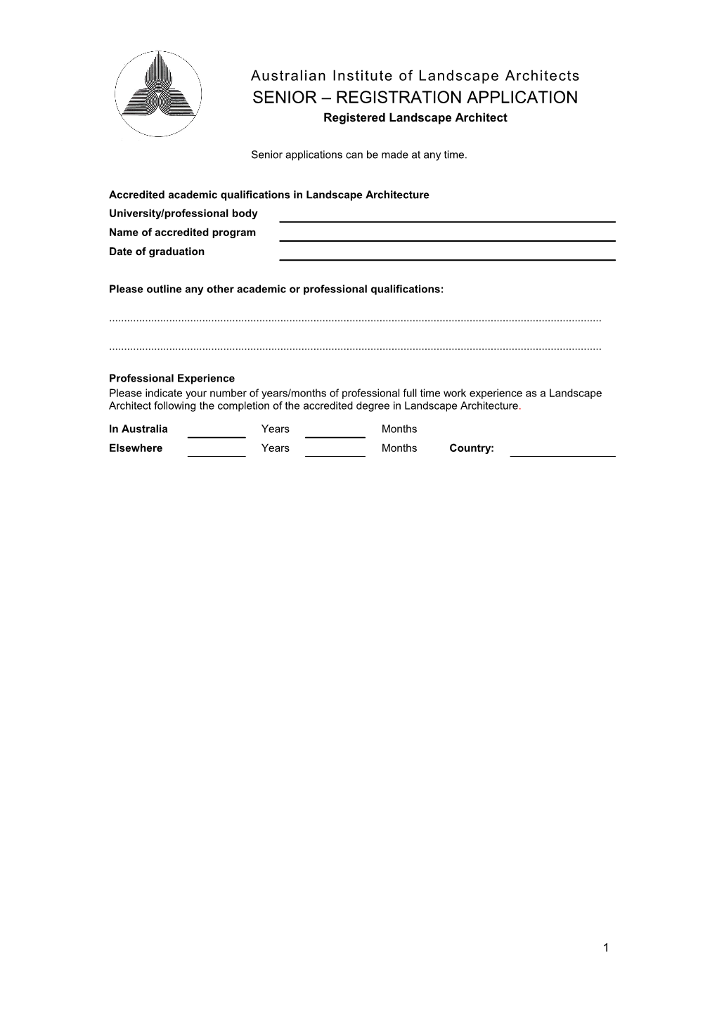 Page 1Of 5 Application Form Associate Membership 2004