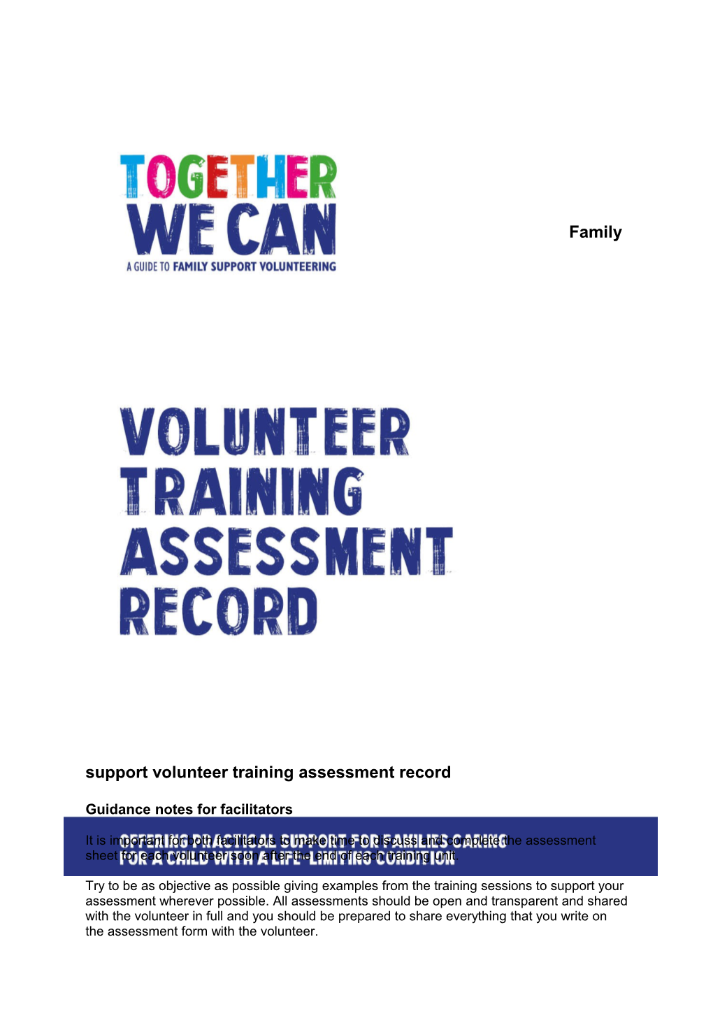 Family Support Volunteer Training Assessment Record