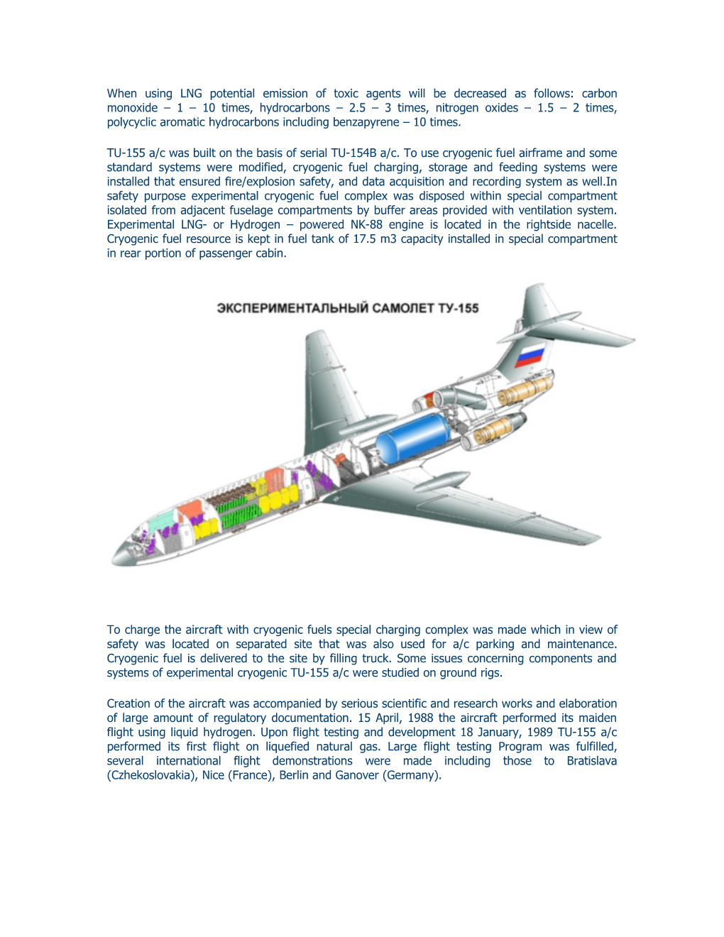Development of Cryogenic Fuel Aircraft