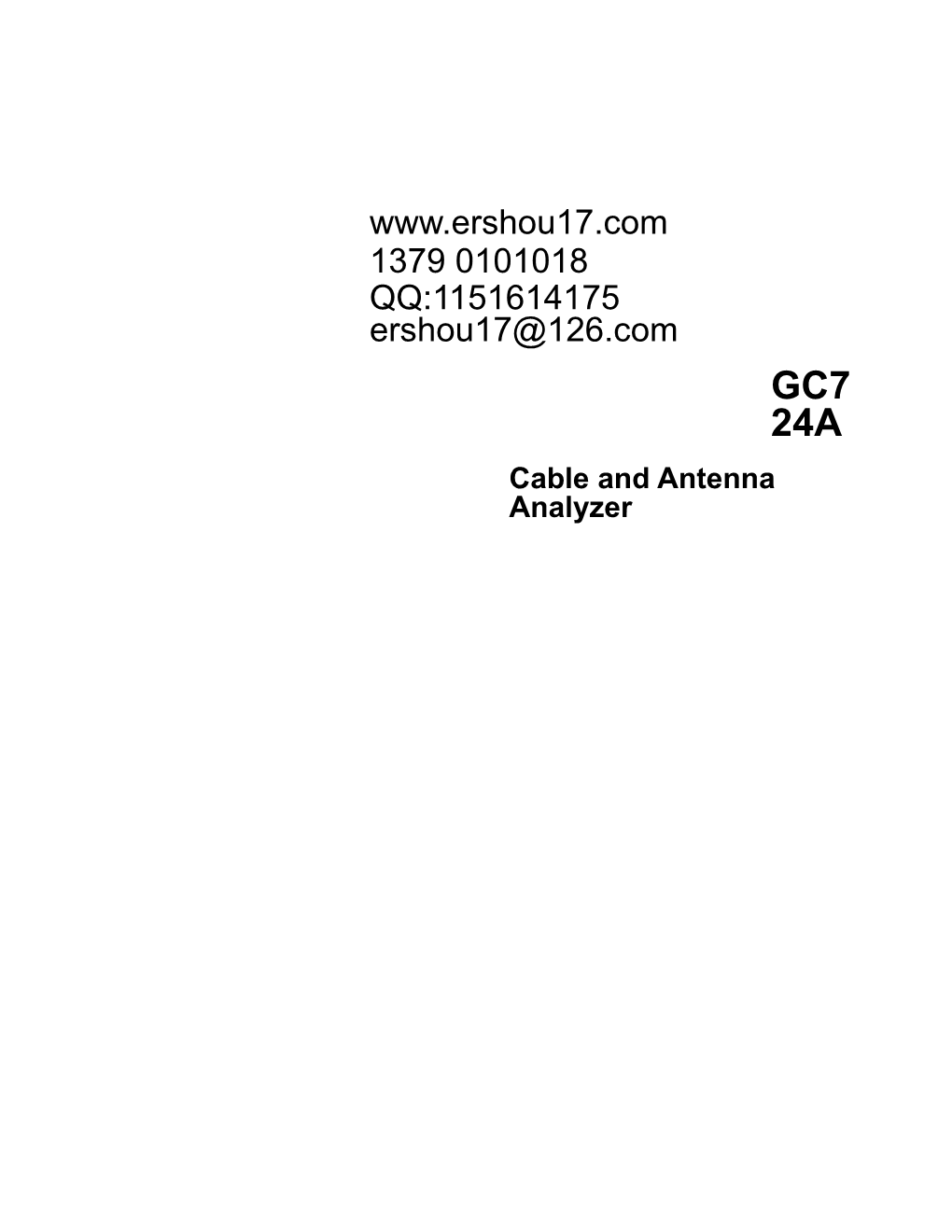 Cable and Antenna Analyzer