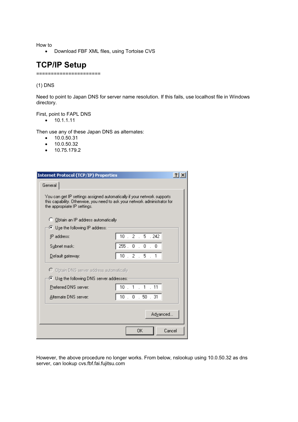 TCP/IP Setup