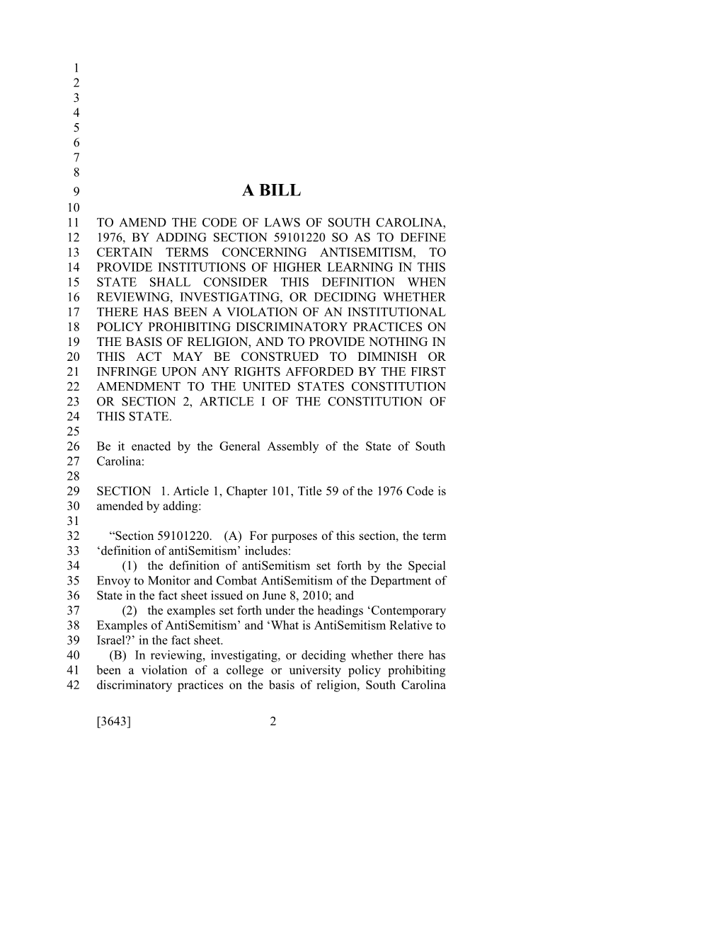 2017-2018 Bill 3643 Text of Previous Version (May 2, 2017) - South Carolina Legislature Online