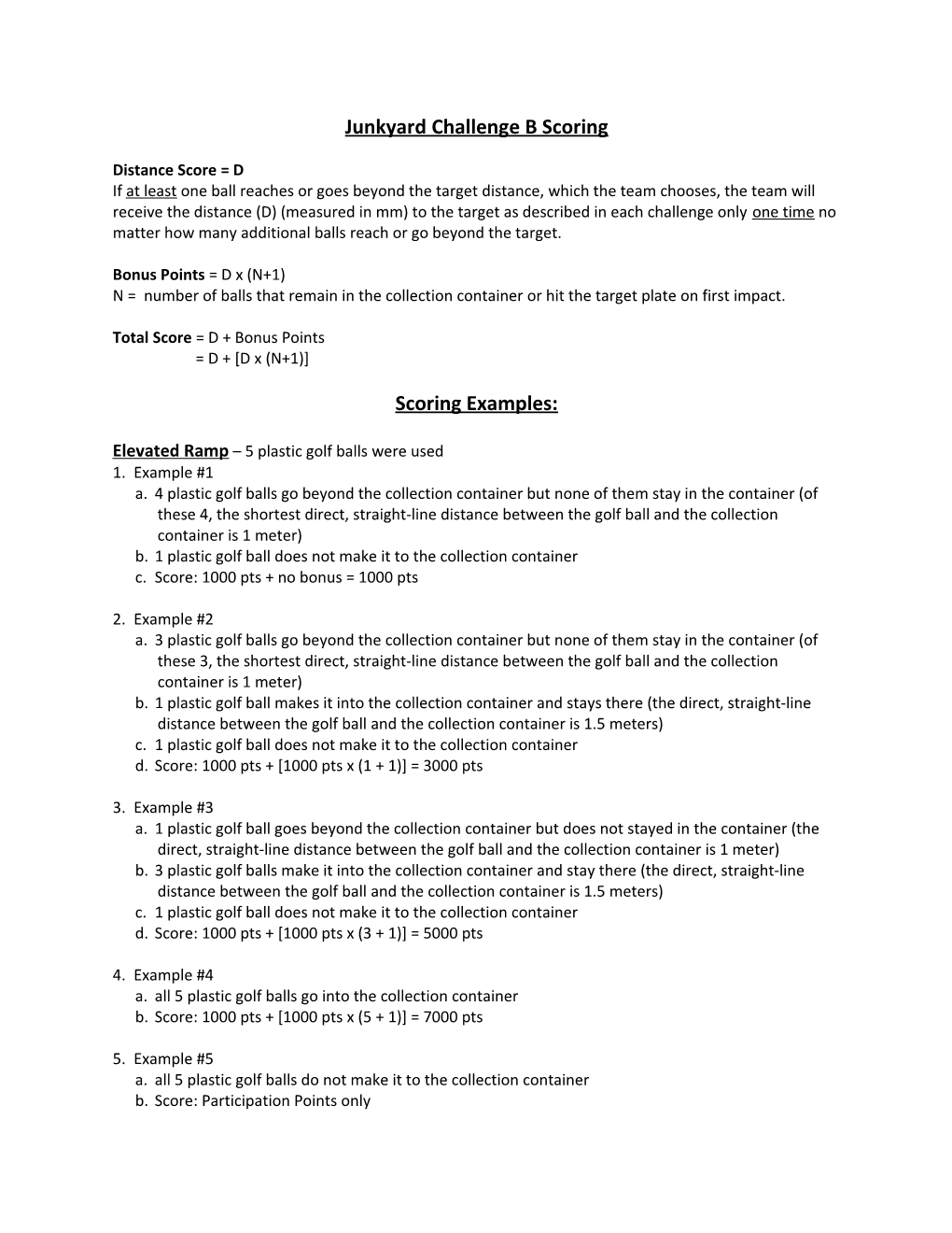 Junkyard Challenge B Scoring