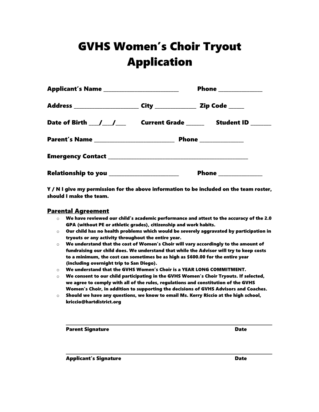 RUHS Dance Guard Tryout Application