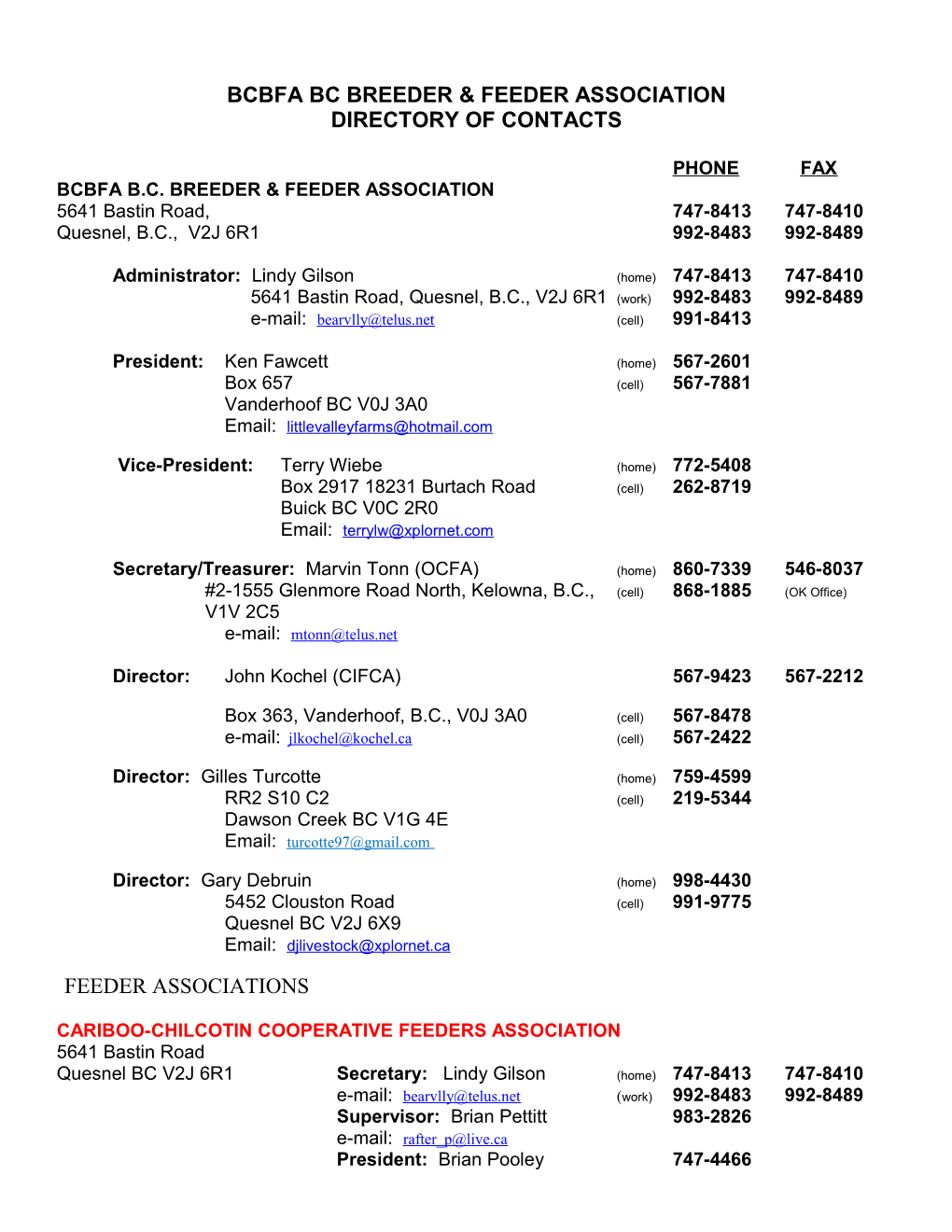 Bcbfa Bc Breeder & Feeder Association