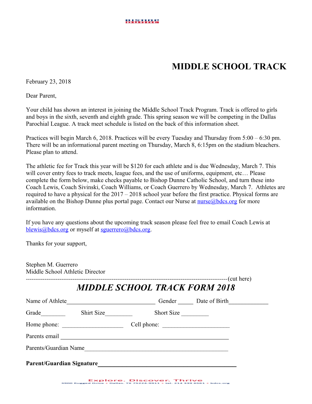 Middle School Track