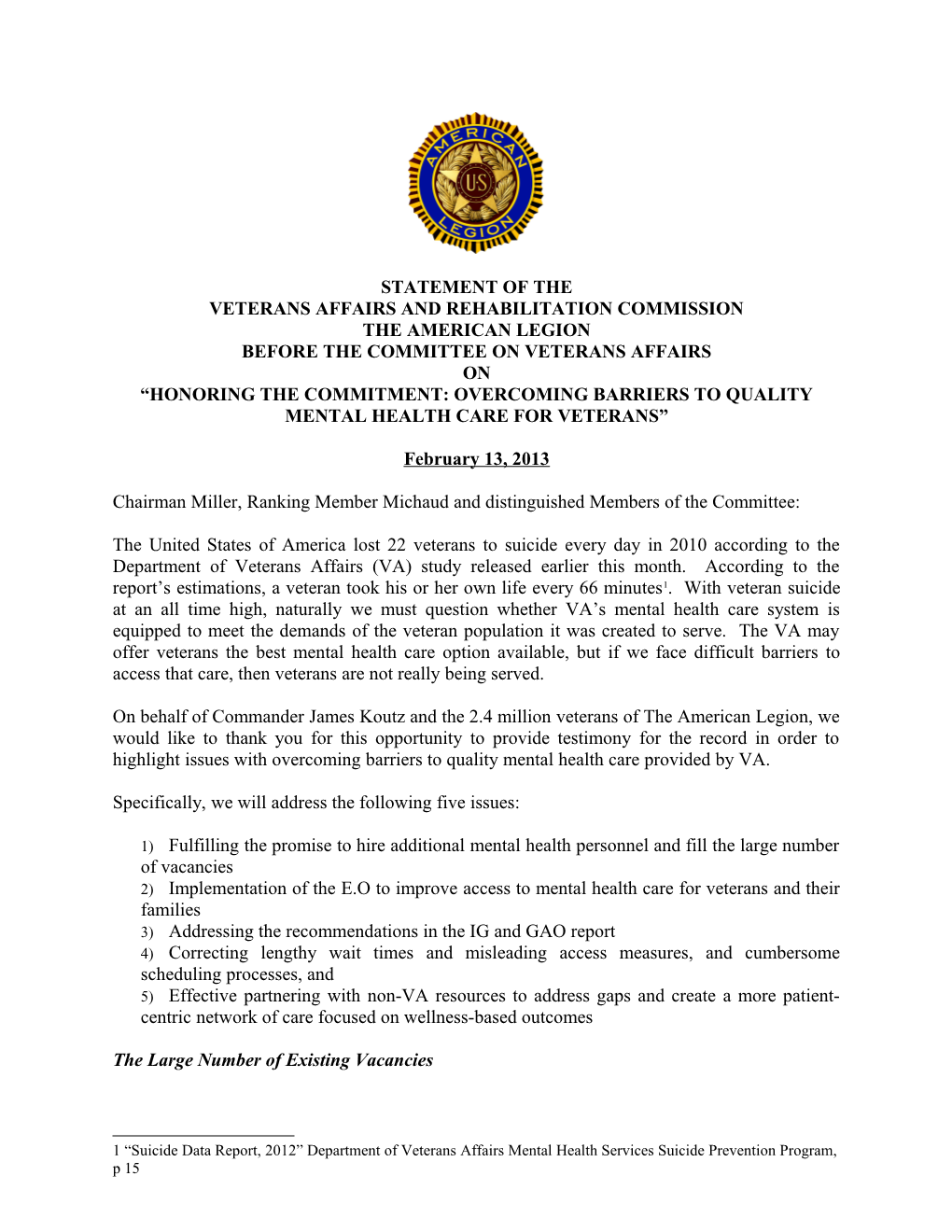 Veterans Affairs and Rehabilitation Commission