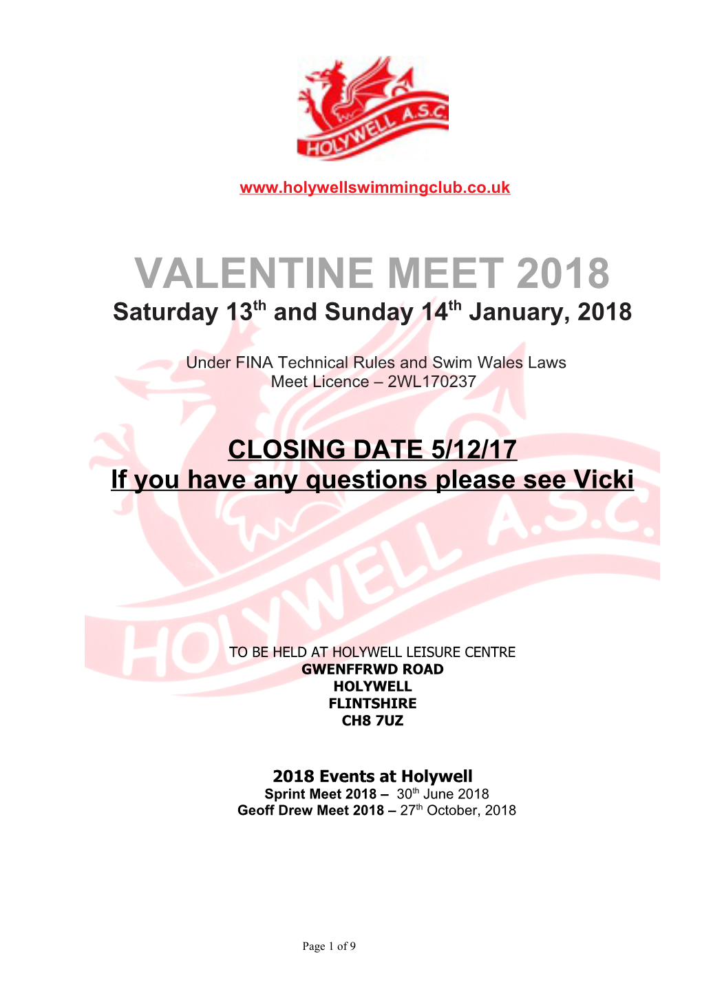If You Have Any Questions Please See Vicki