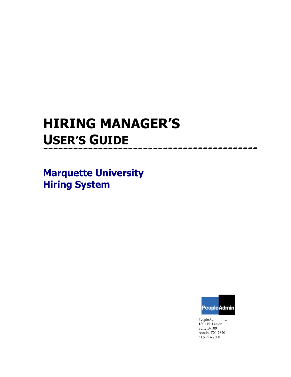 Hiring Manager S