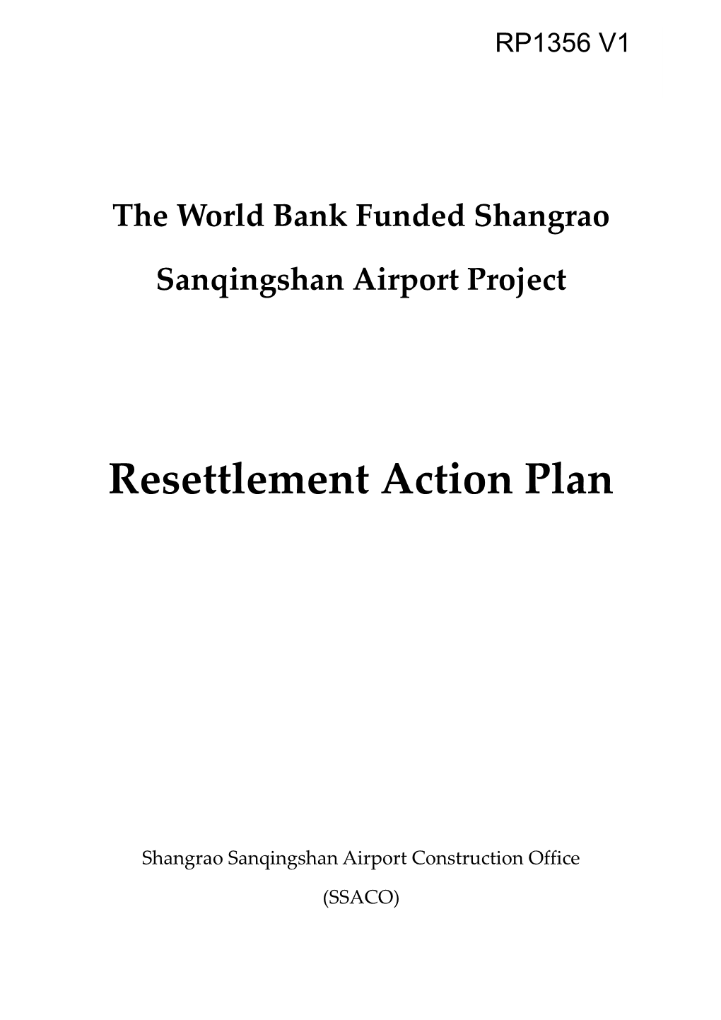 The World Bank Funded Shangraosanqingshanairport Project