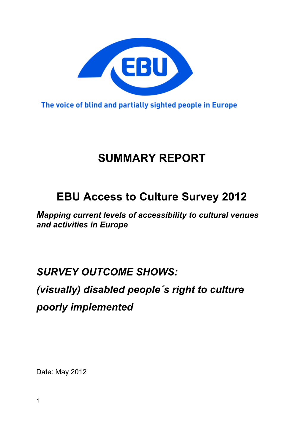 EBU Access to Culture Survey 2012