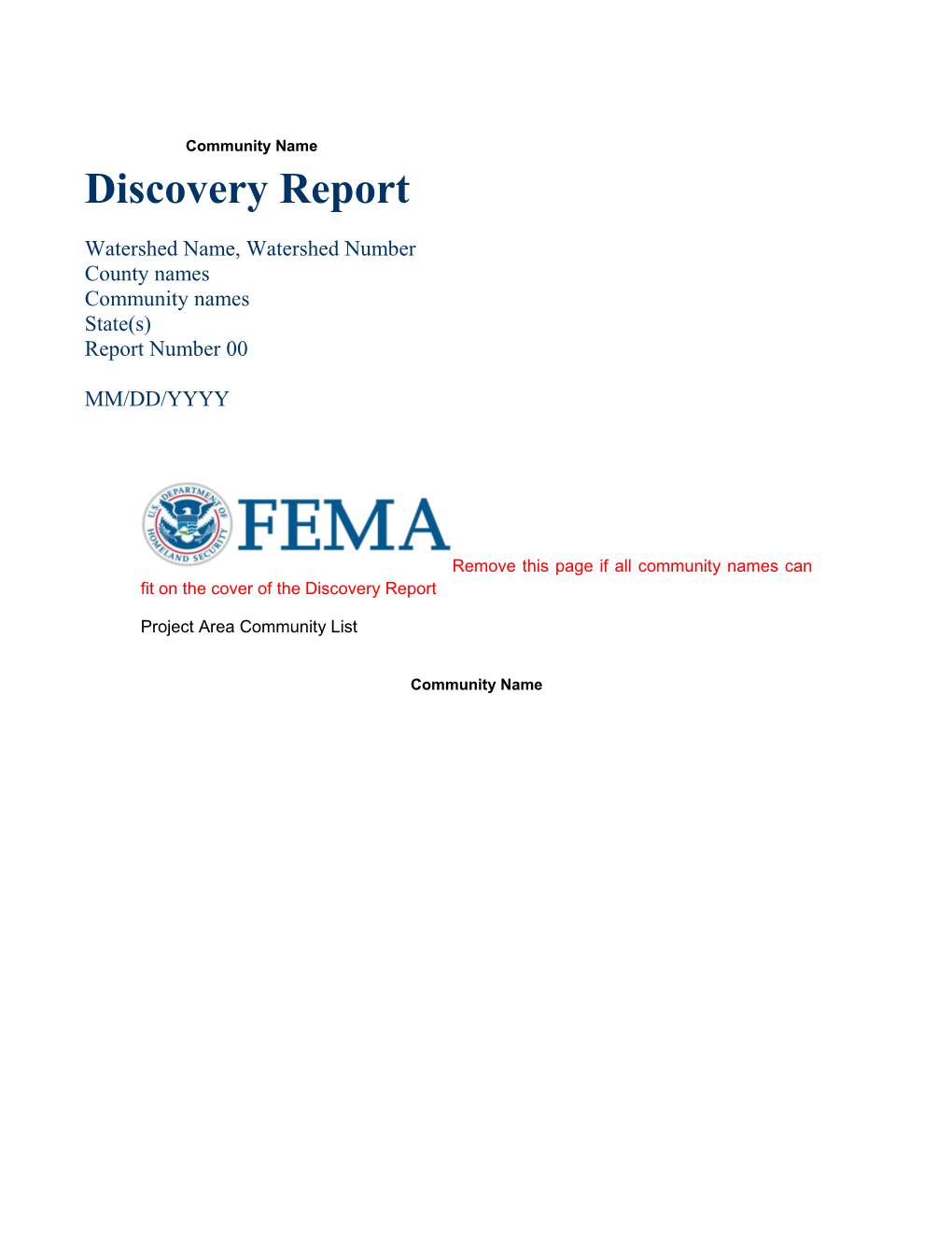 Discovery Report