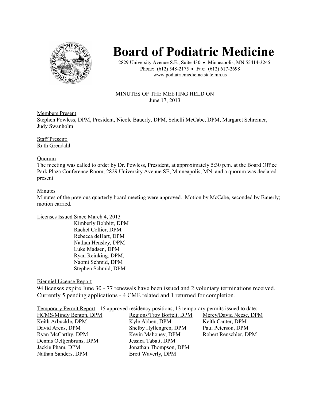 Board of Podiatric Medicine