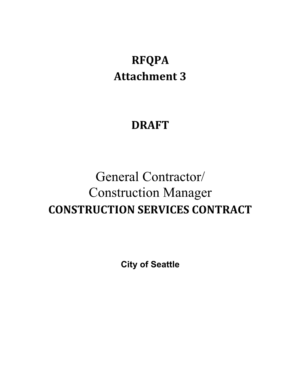 Construction Services Contract