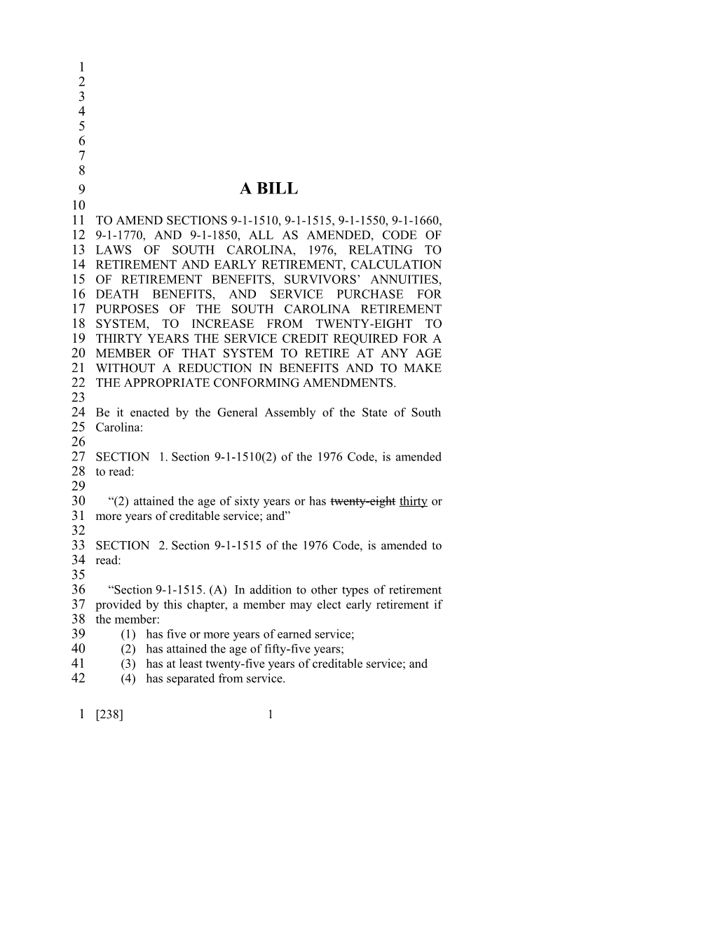 2007-2008 Bill 238: S.C. Retirement System - South Carolina Legislature Online