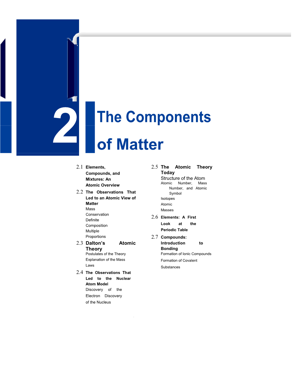 2.1Elements, Compounds, and Mixtures: an Atomic Overview