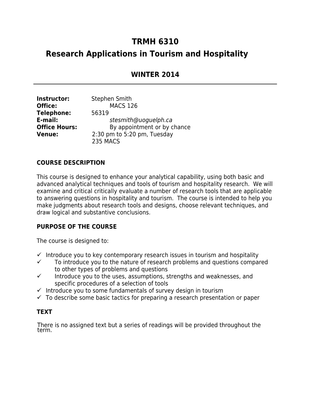 Research Applications in Tourism and Hospitality