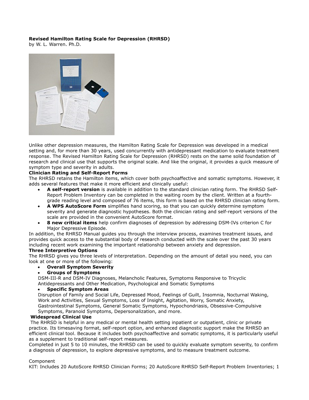 Clinician Rating and Self-Report Forms