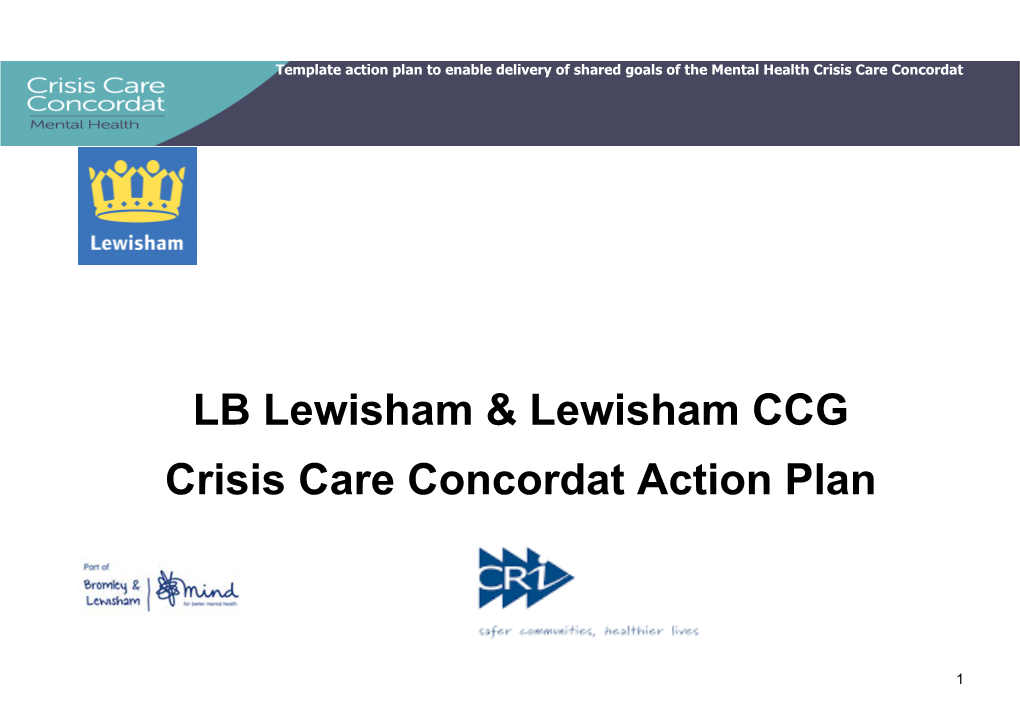Lewisham Mental Health Crisis Care Concordat Action Plan