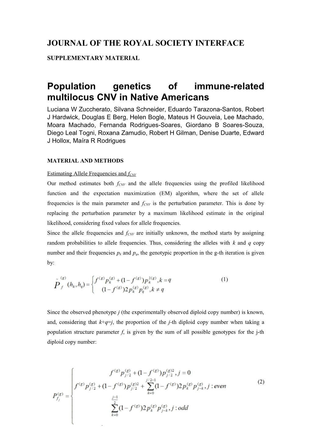 Journal of the Royal Society Interface