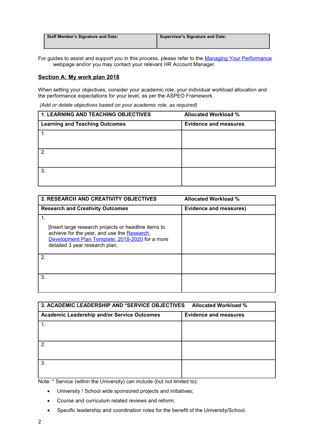 Stage 1 Plan (Sections A, B and C of This Form) to BE COMPLETED for YEAR COMMENCING 2018
