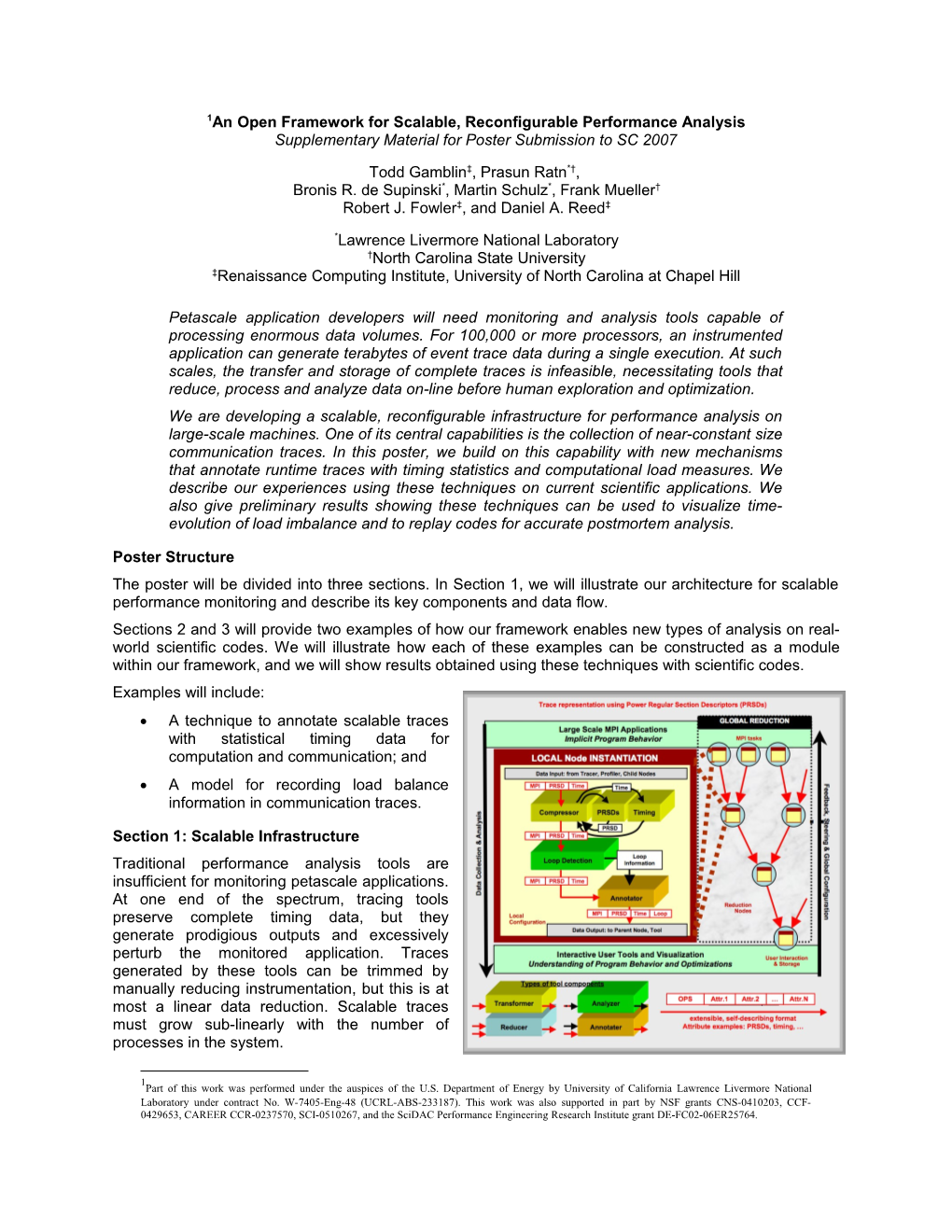 1 an Open Framework for Scalable, Reconfigurable Performance Analysis