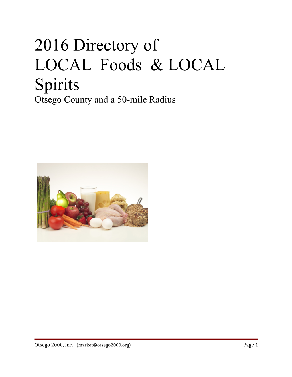 2016Directory of LOCAL Foods LOCAL Spirits