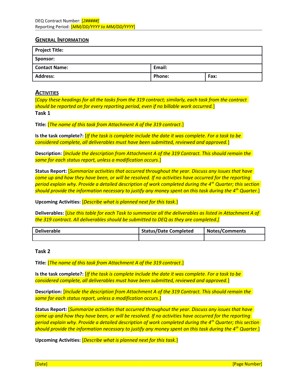 Reporting Period: MM/DD/YYYY to MM/DD/YYYY