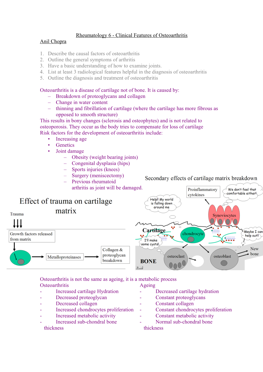 Rheumatology 6 - Clinical Features of Osteoarthritis