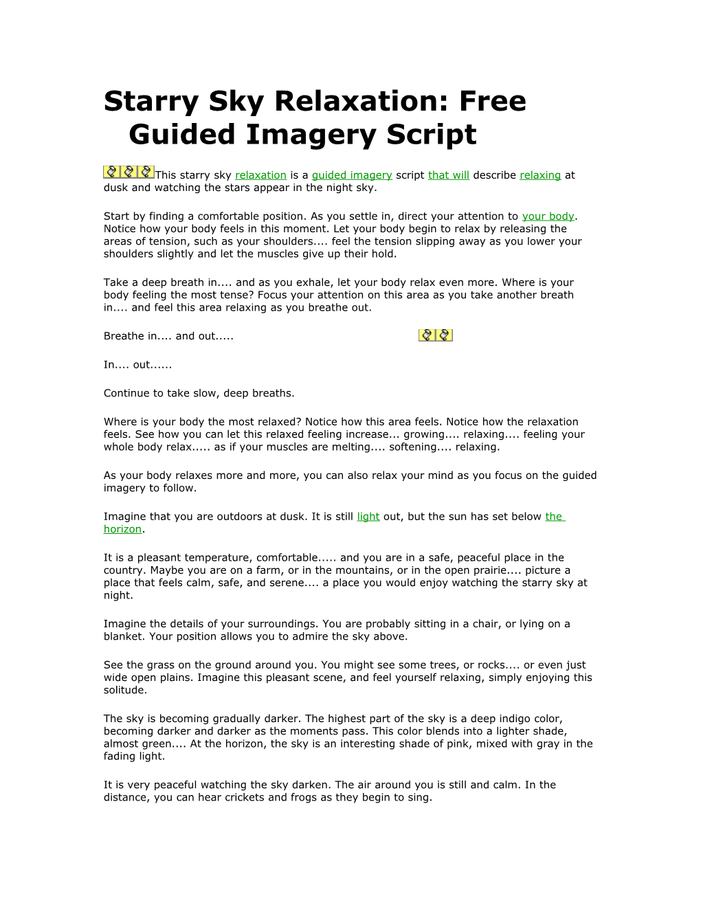 Starry Sky Relaxation: Free Guided Imagery Script