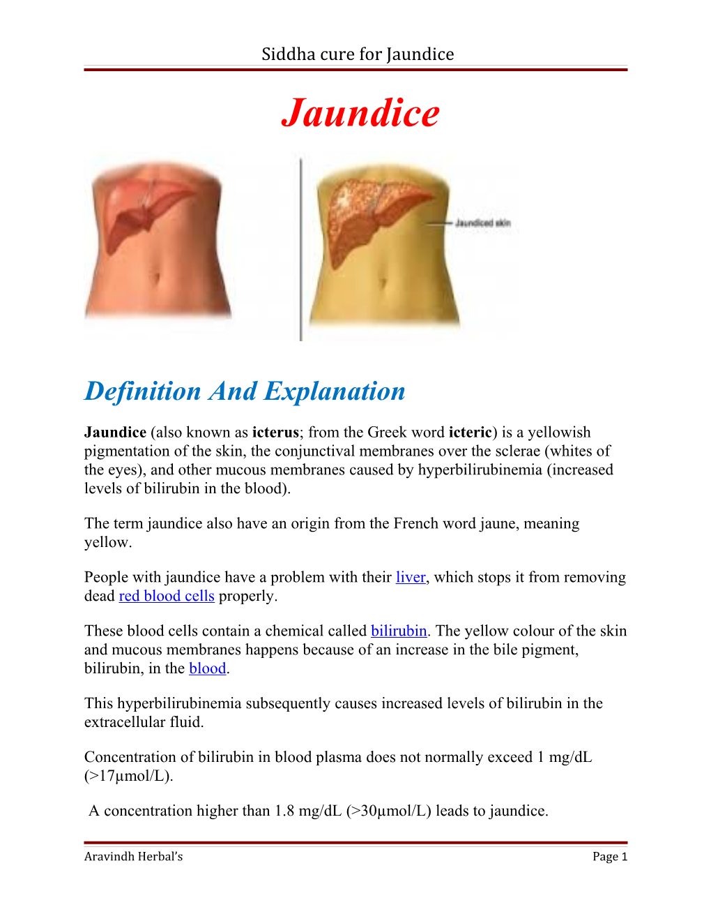 Siddha Cure for Jaundice