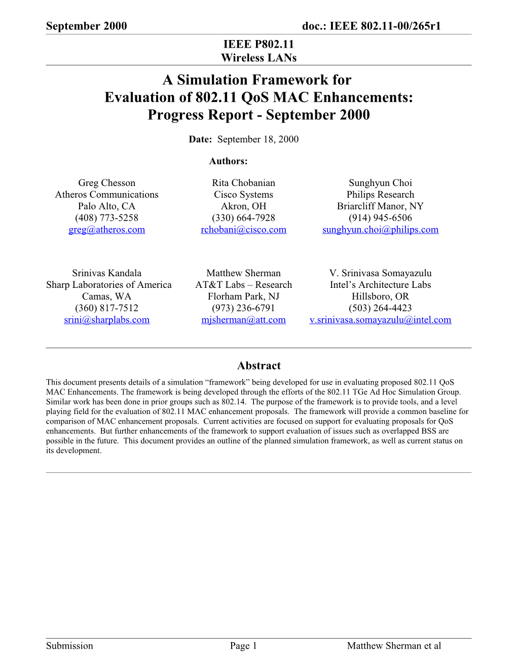 Evaluation of 802.11 Qos MAC Enhancements