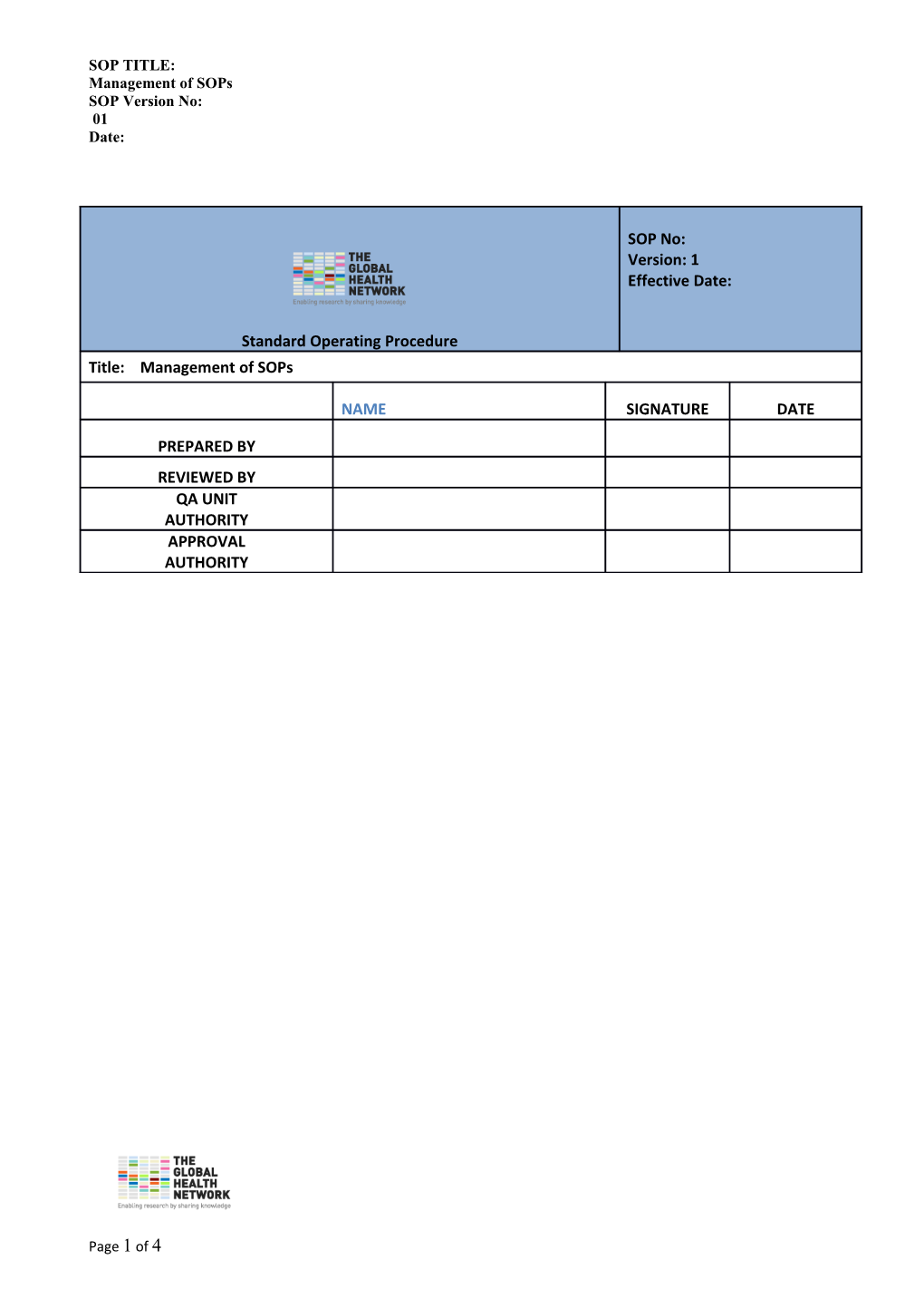 Sops Are Documents Containing Detailed, Unambiguous Written Instructions for a Research