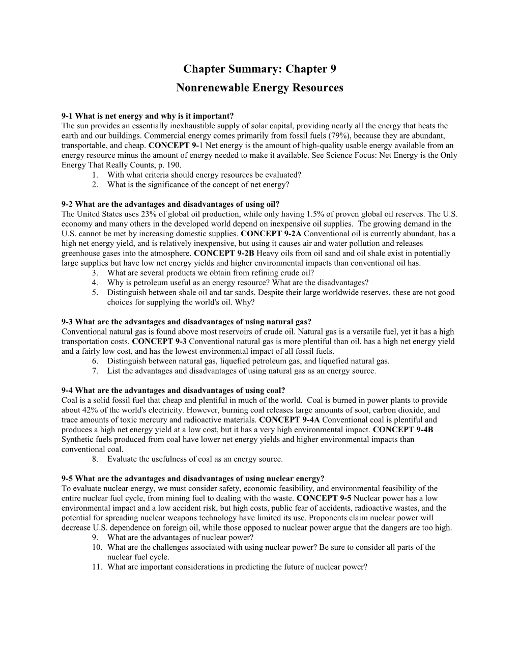 9-1 What Is Net Energy and Why Is It Important?