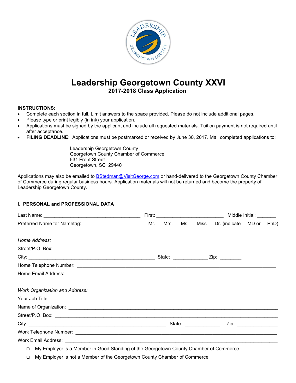 Leadership Georgetown County XXVI