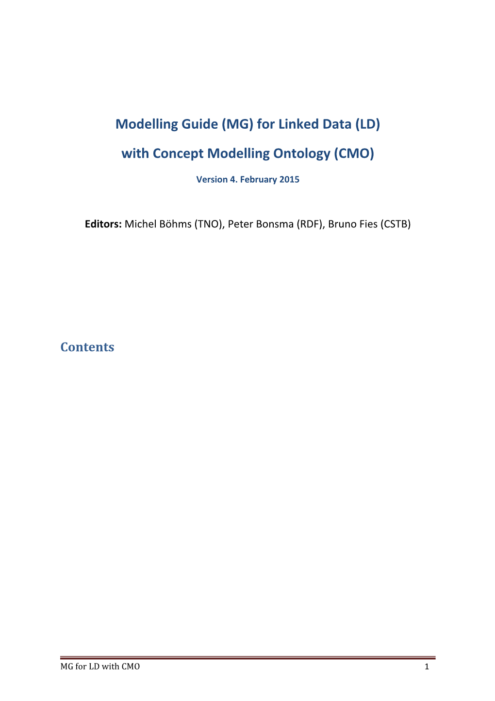 Modelling Guide (MG) for Linked Data (LD)