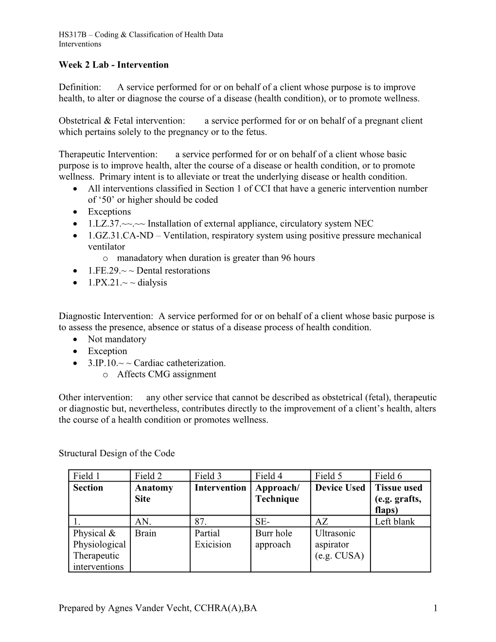 Week 2 Lab - Intervention