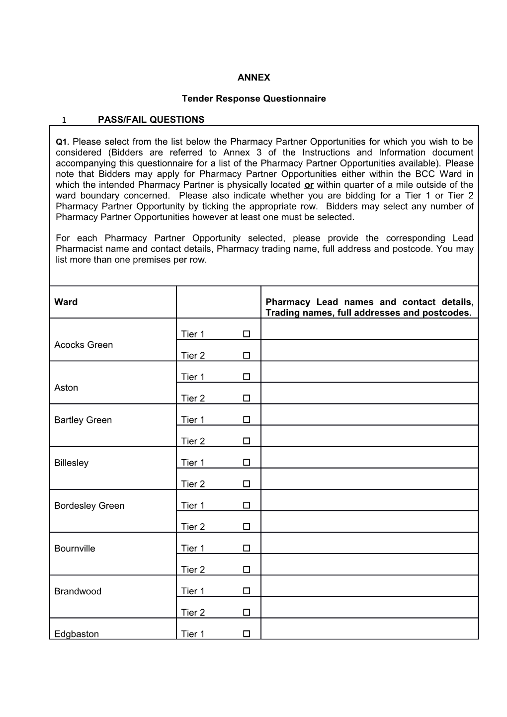 1Pass/Fail Questions