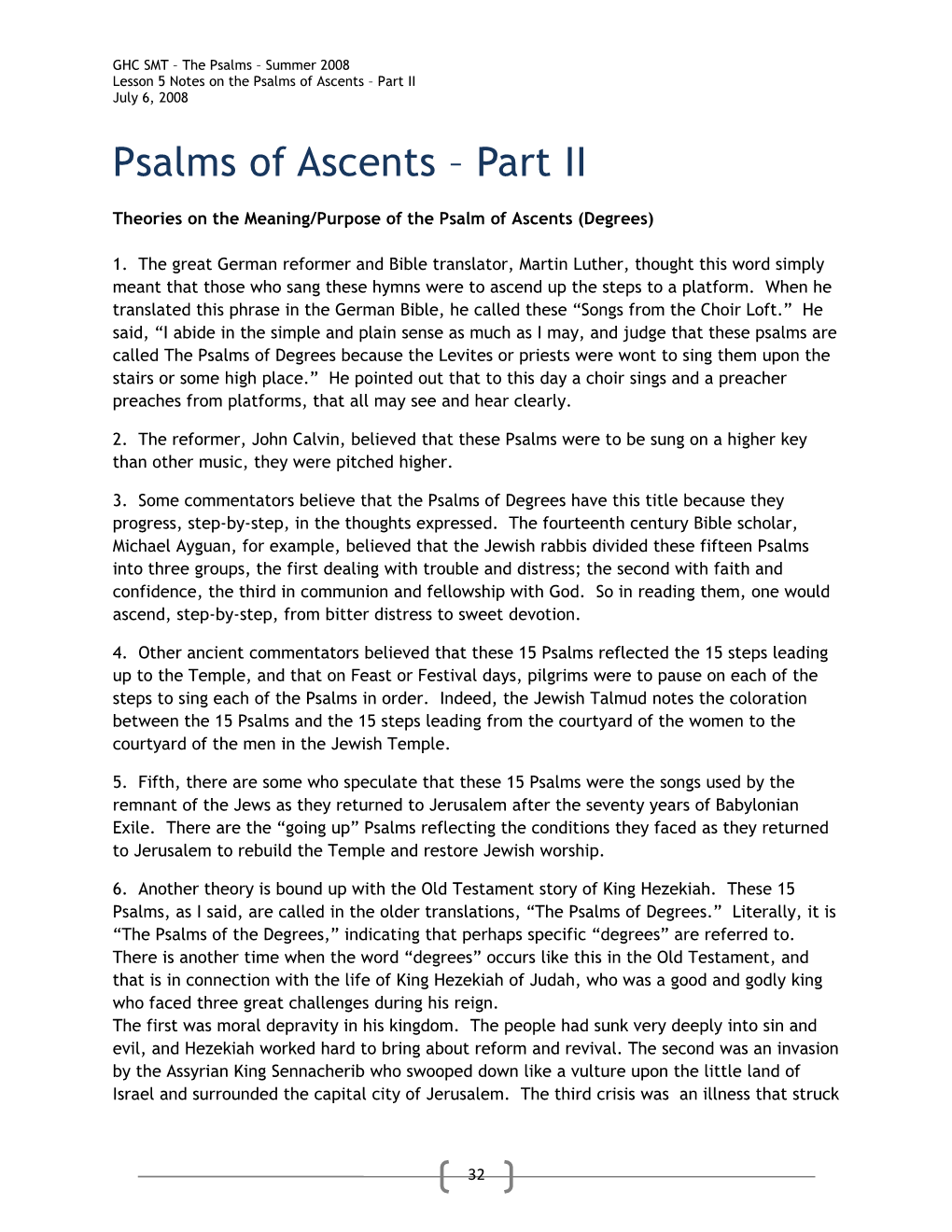 Psalms of Ascents Part II