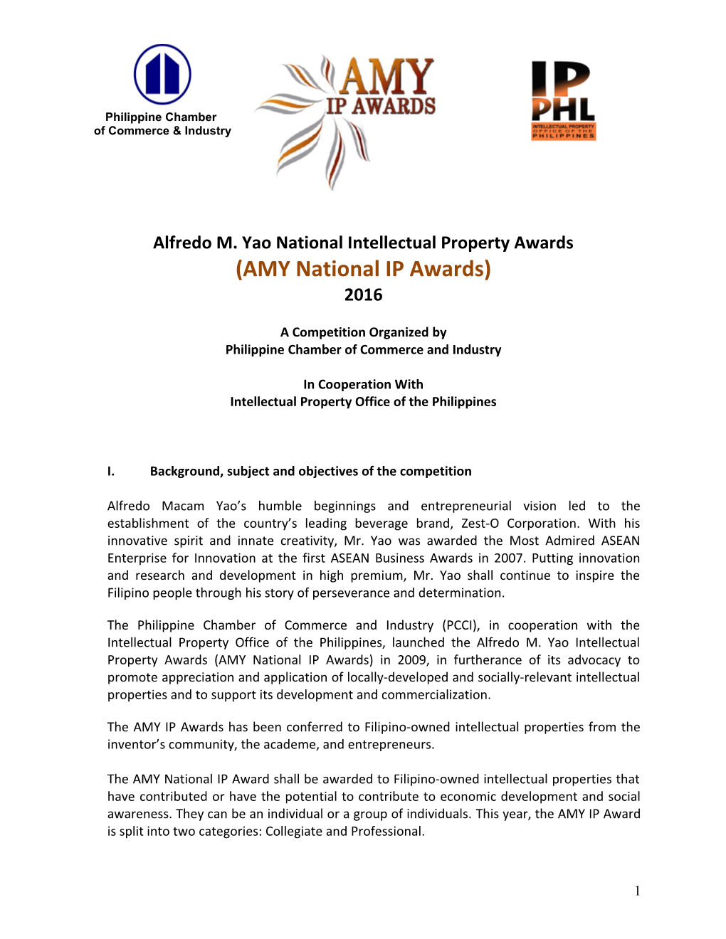 Alfredo M. Yao National Intellectual Property Awards