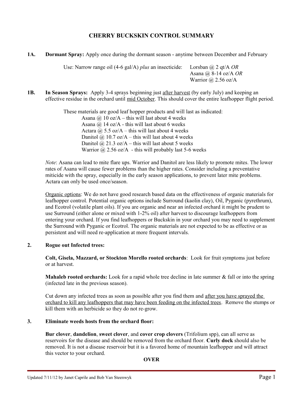 Cherry Buckskin Control