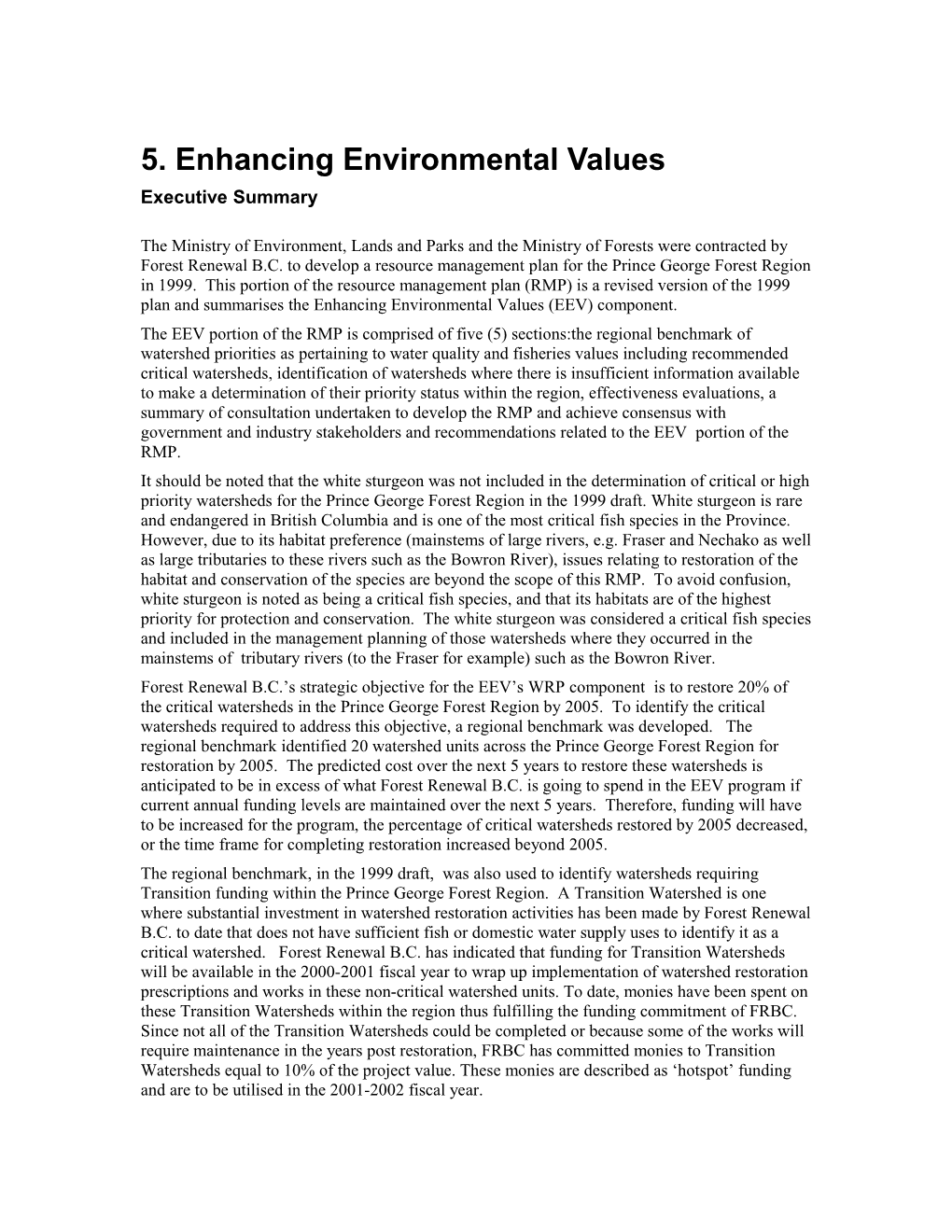 5. Enhancing Environmental Values