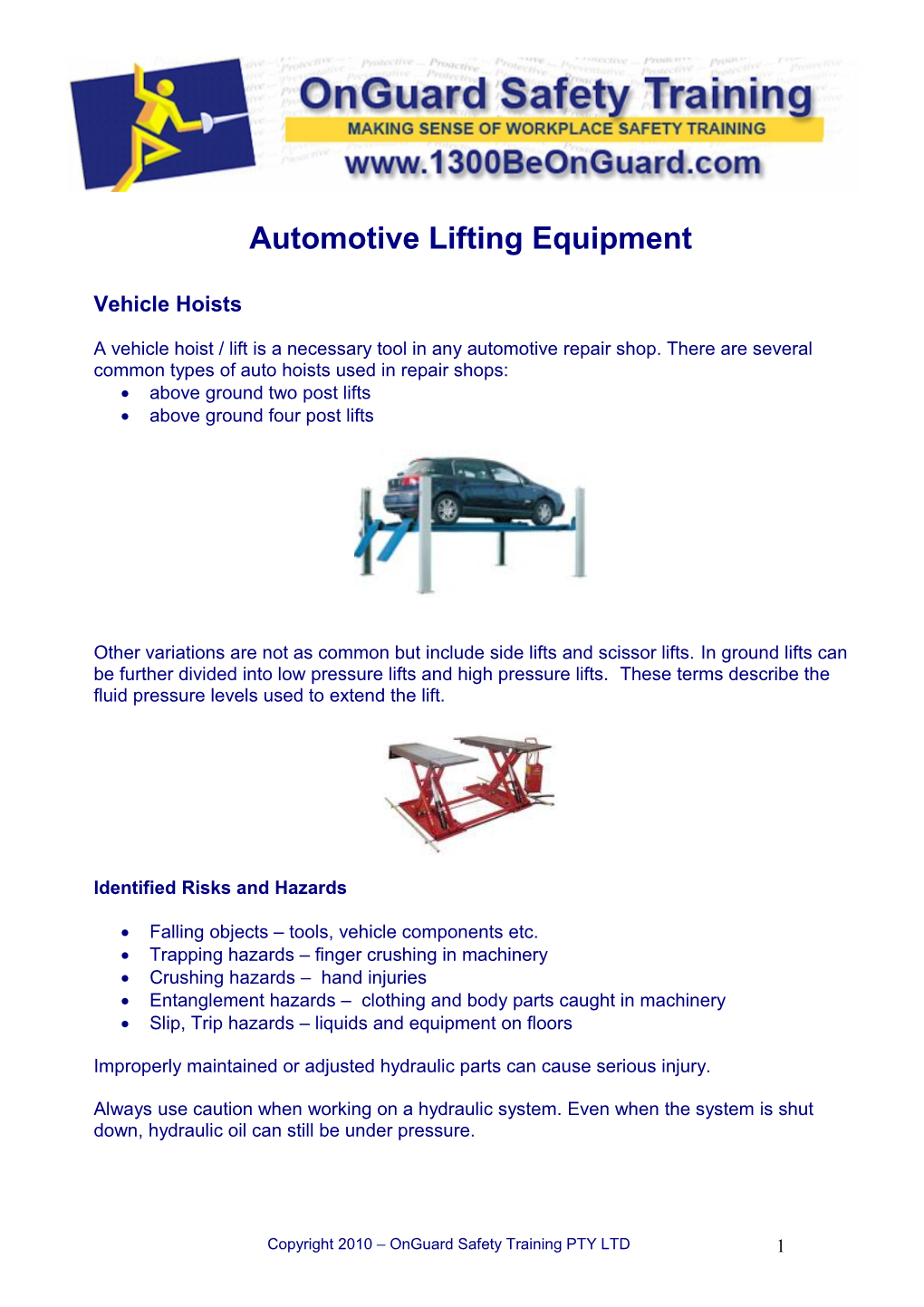 Automotive Lifting Equipment
