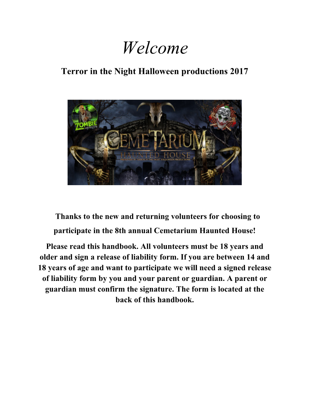 Terror in the Night Halloween Productions 2017