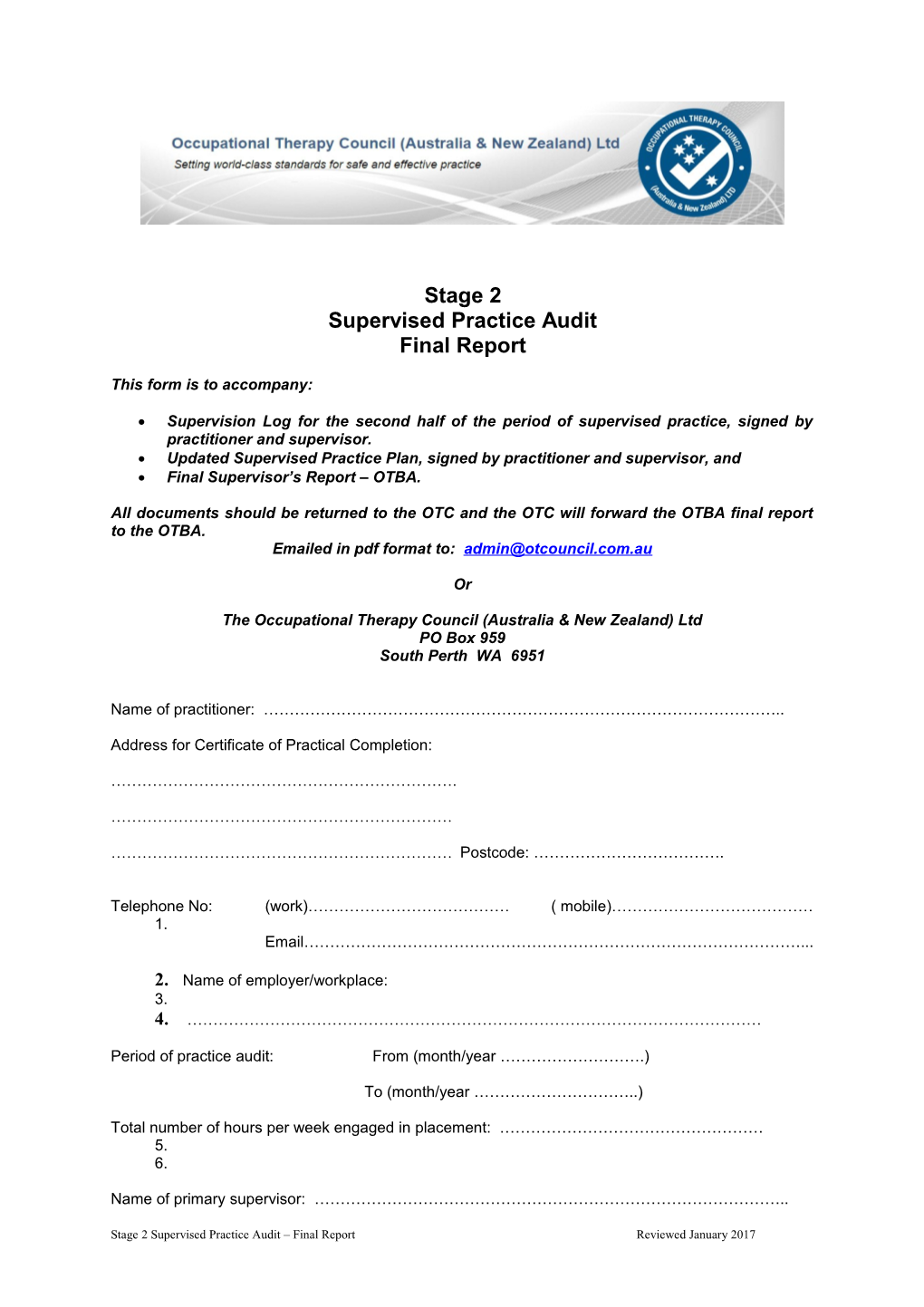 Practice Audit Assessment Report