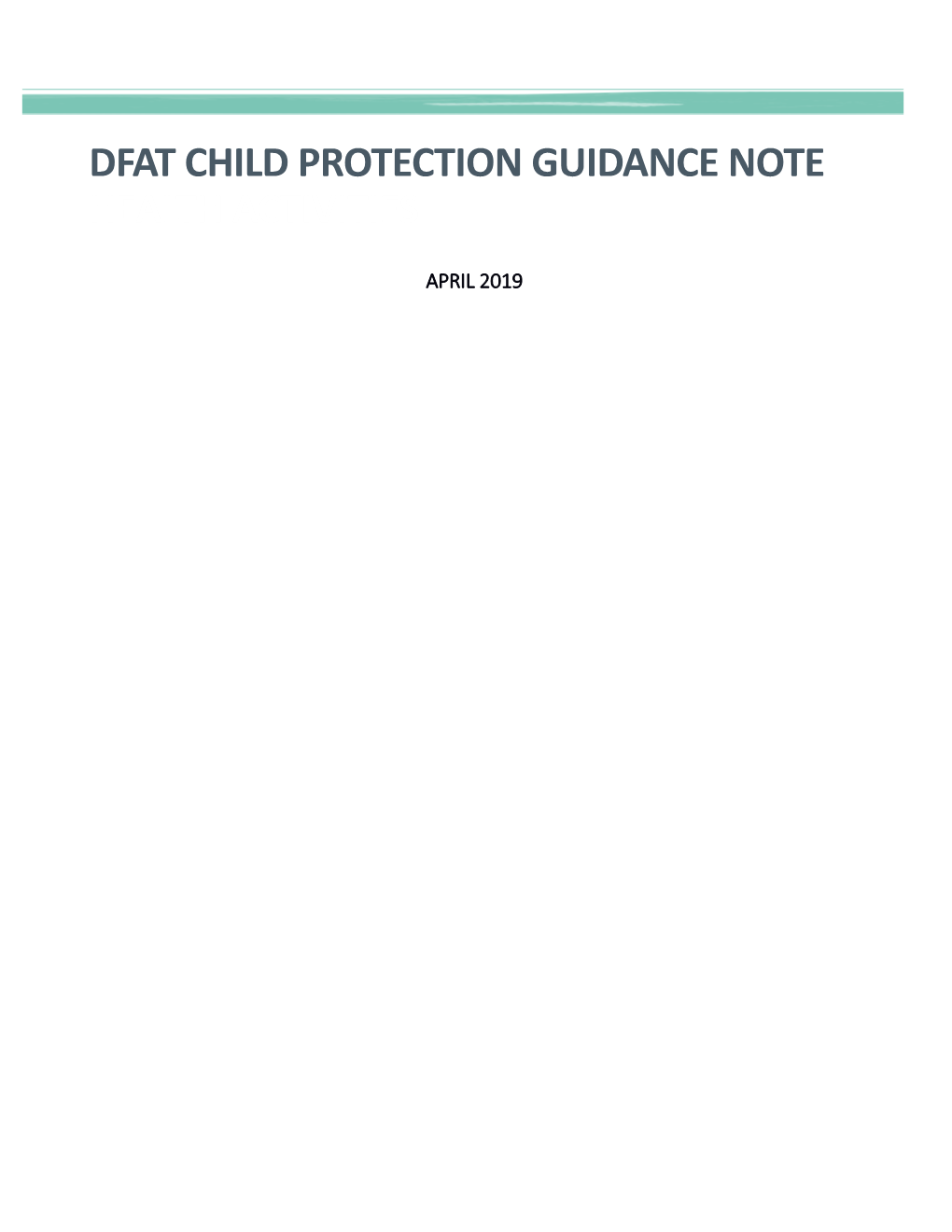 DFAT Child Protection Guidance Note Health Activities