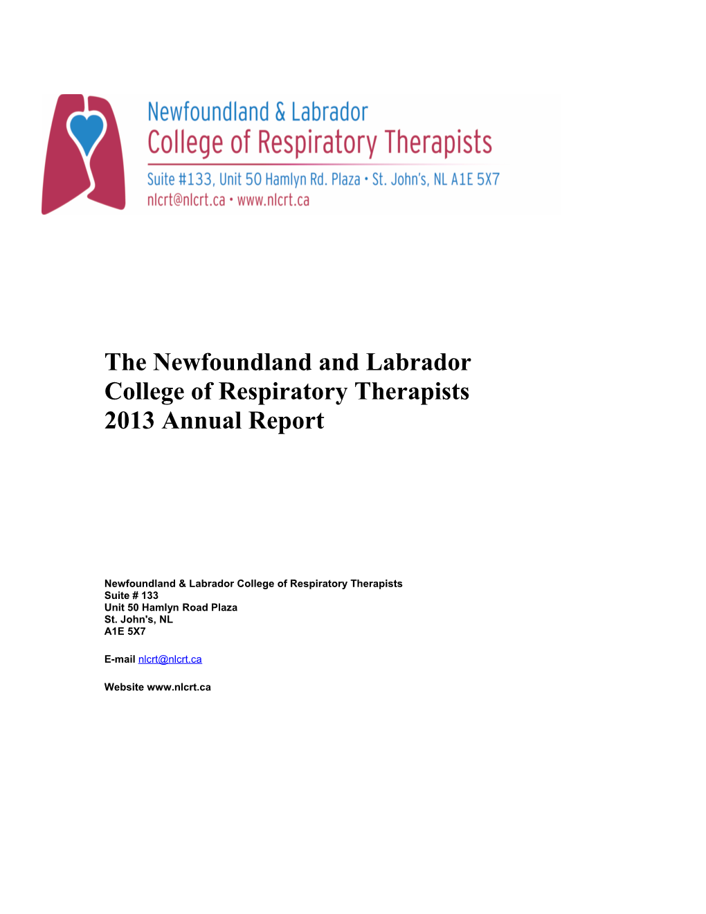The Newfoundland and Labrador College of Respiratory Therapists